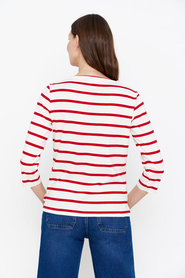 Cortefiel T-shirt with shoulder detail Printed red