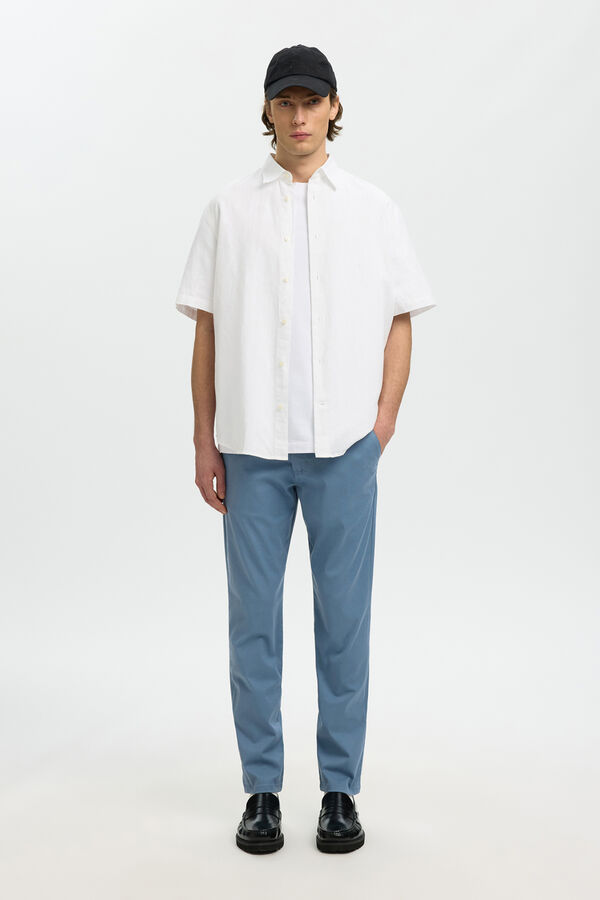 Selected Cal&ccedil;as chino para homem slim fit Cinzento