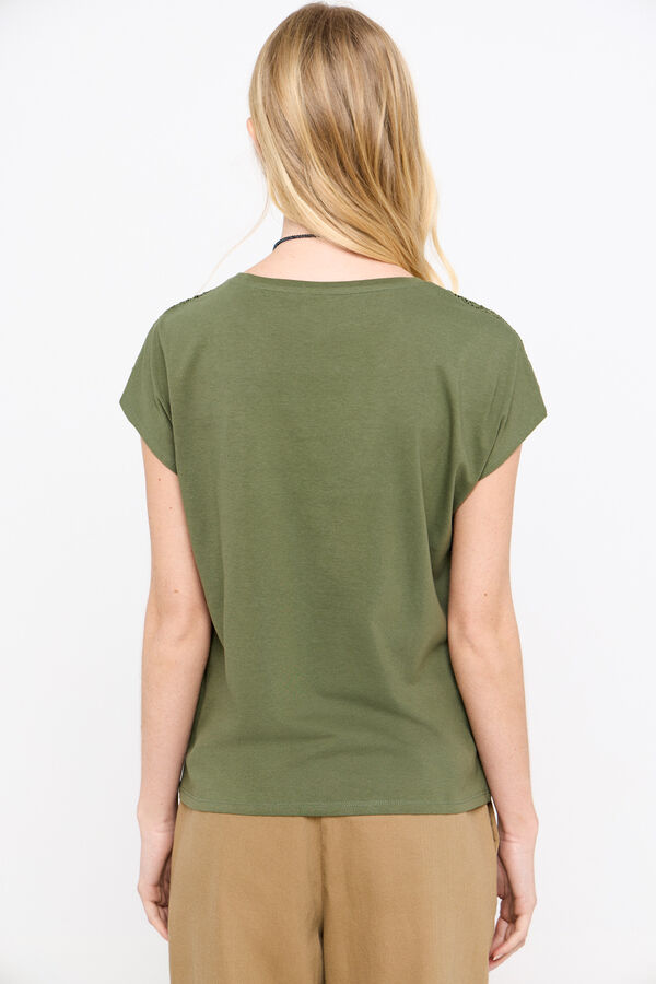 Cortefiel T-shirt básica renda Verde