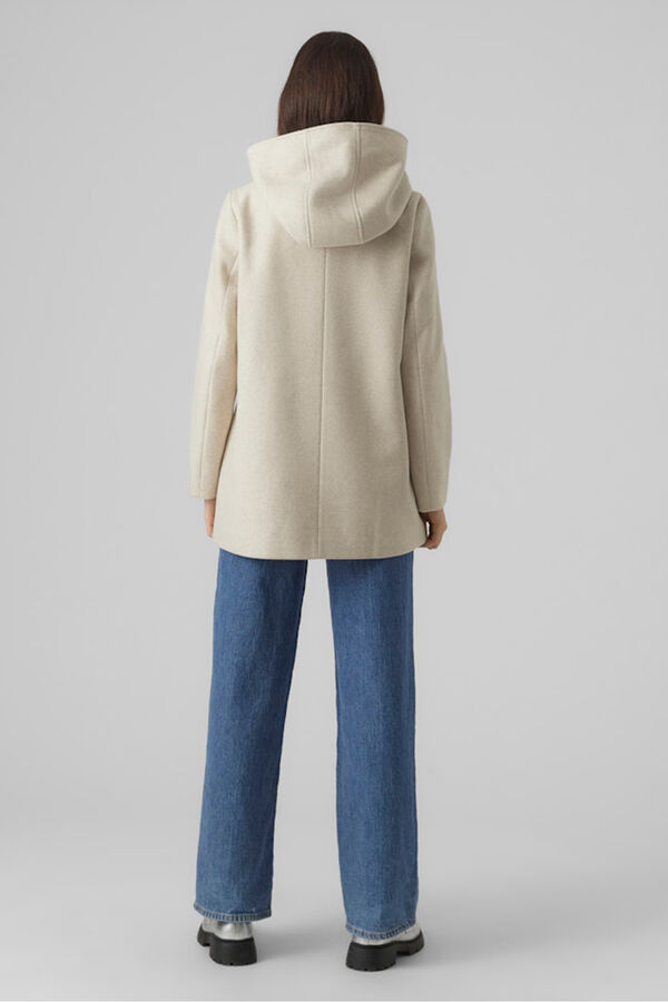 Vero Moda Sobretudo de tecido feminino com capuz Cinzento