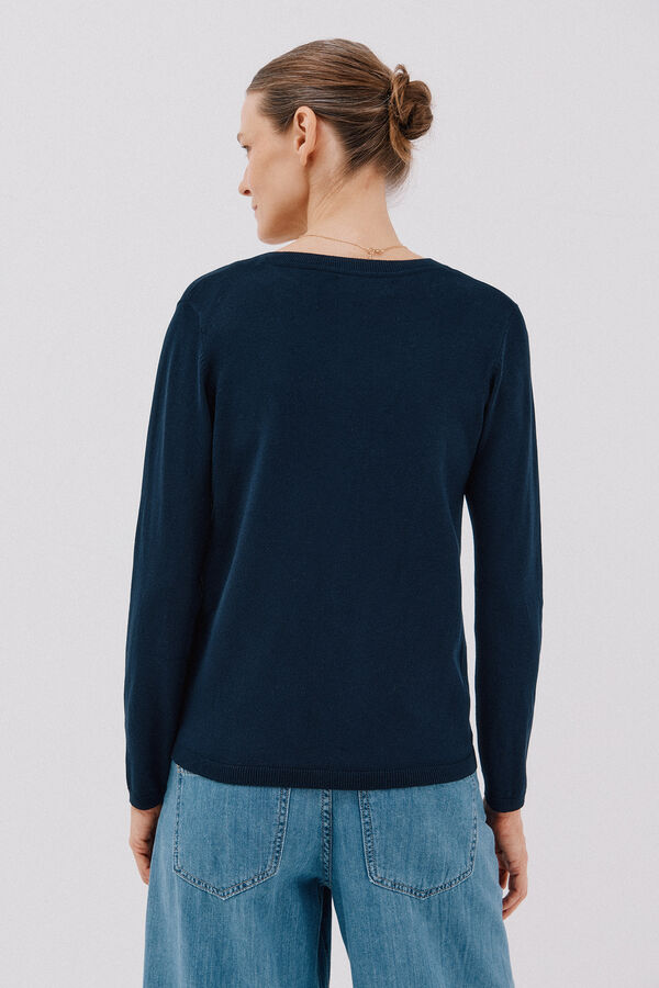 Cortefiel Short-sleeved jumper Navy