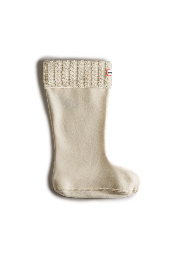 Cortefiel Mini Sst Tall Cable socks White