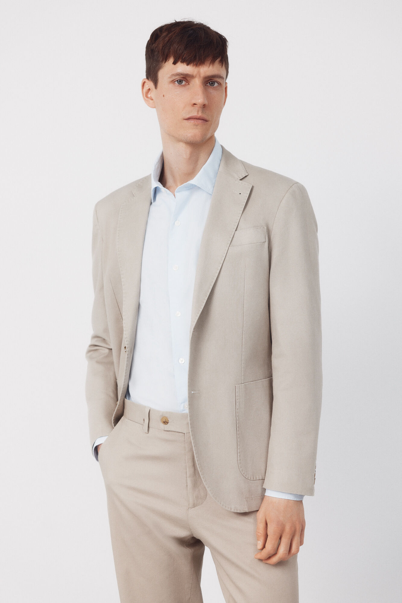 Cortefiel Blazer-style coordinated linen blend