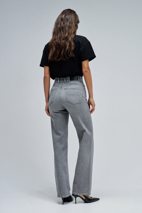 Salsa Jeans Fé empurra em jeans reto Cinzento