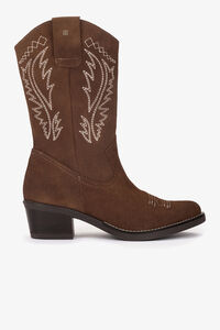 Cuplé Botas de cowboy de couro camurça