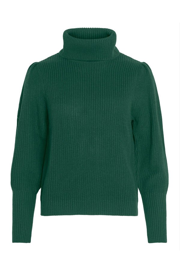 Vila Camisola de gola alta canelado Verde