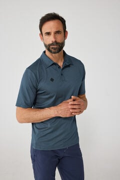 Cortefiel Technical short-sleeved polo shirt Turquoise