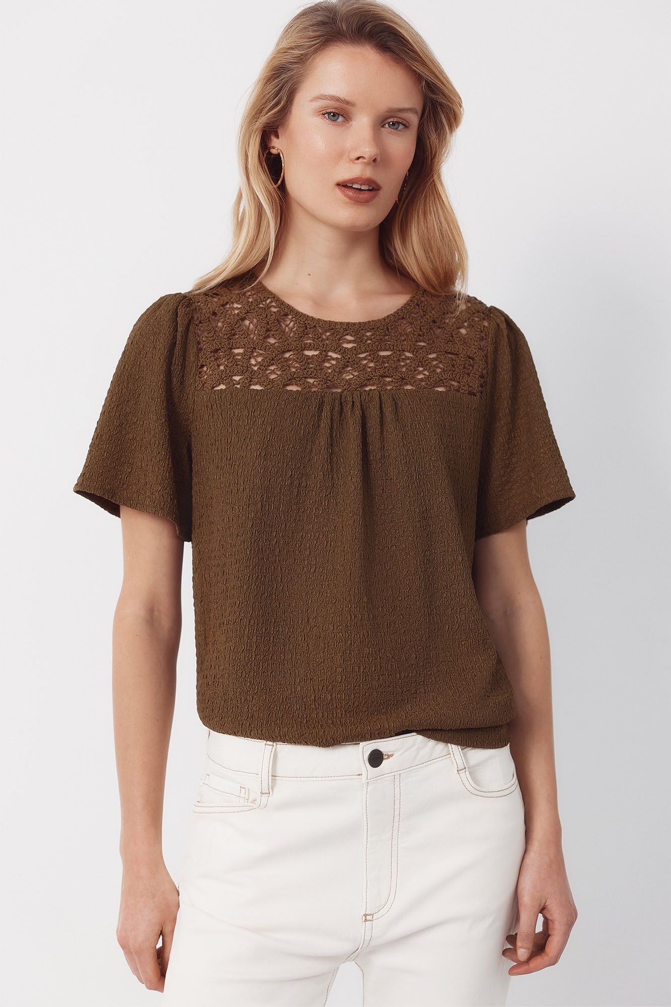 Cortefiel Combined guipure top