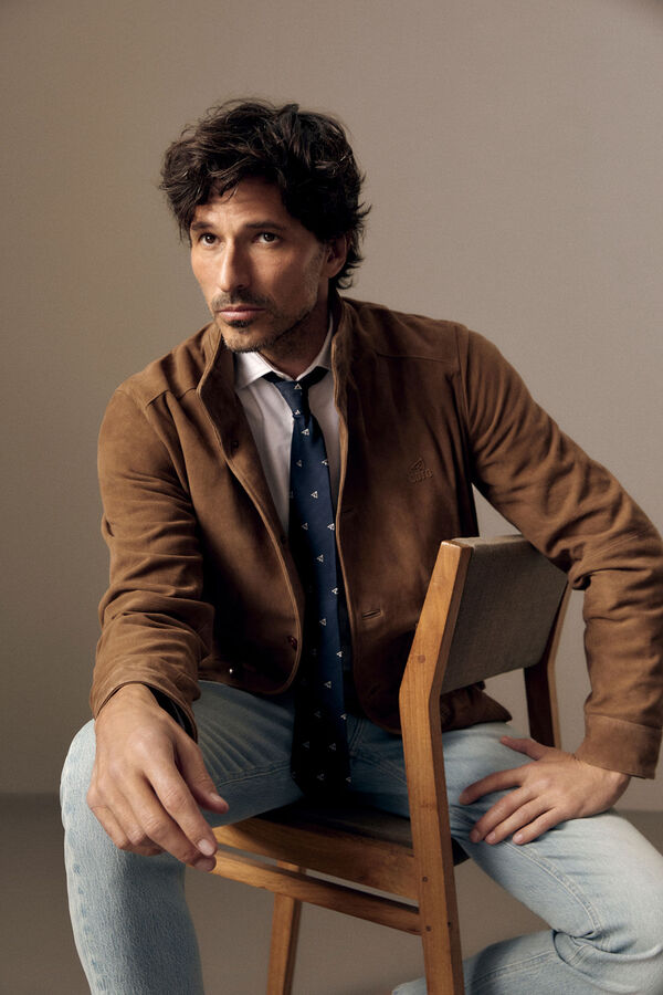 OOTO Corbata con seda natural Azul marino