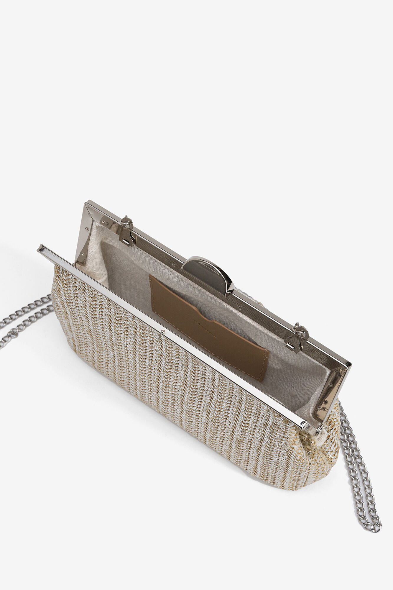 Vilanova Cartera de mano efecto paja met&aacute;lica