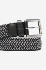 Cortefiel Elastic braided belt Black