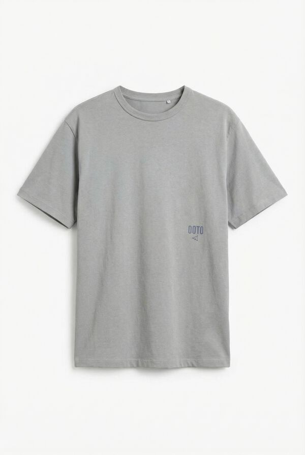 OOTO T-shirt lavada com logo Cinzento
