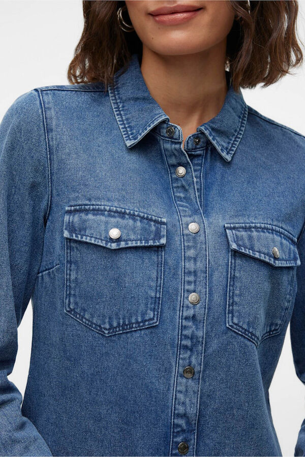 Vero Moda Camisa denim com bolsos no peito Azul