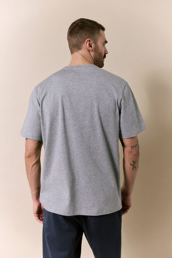 OOTO T-shirt lavada de manga curta Cinzento
