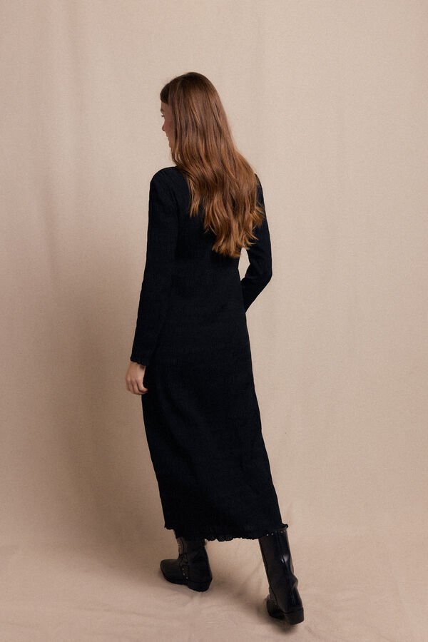 Slowlove Vestido textura elastico Negro