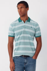 Cortefiel Striped oxford polo shirt Green