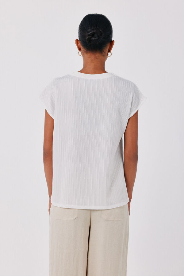 Cortefiel Top combinado Blanco