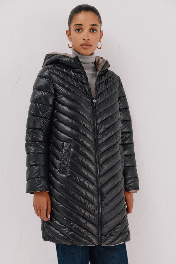 Cortefiel Reversible thermolite® anorak Black