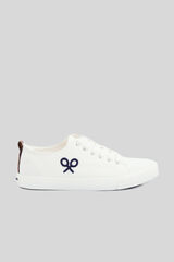 Cortefiel White dyed canvas trainers White