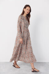 Cortefiel Fluid printed dress Printed white