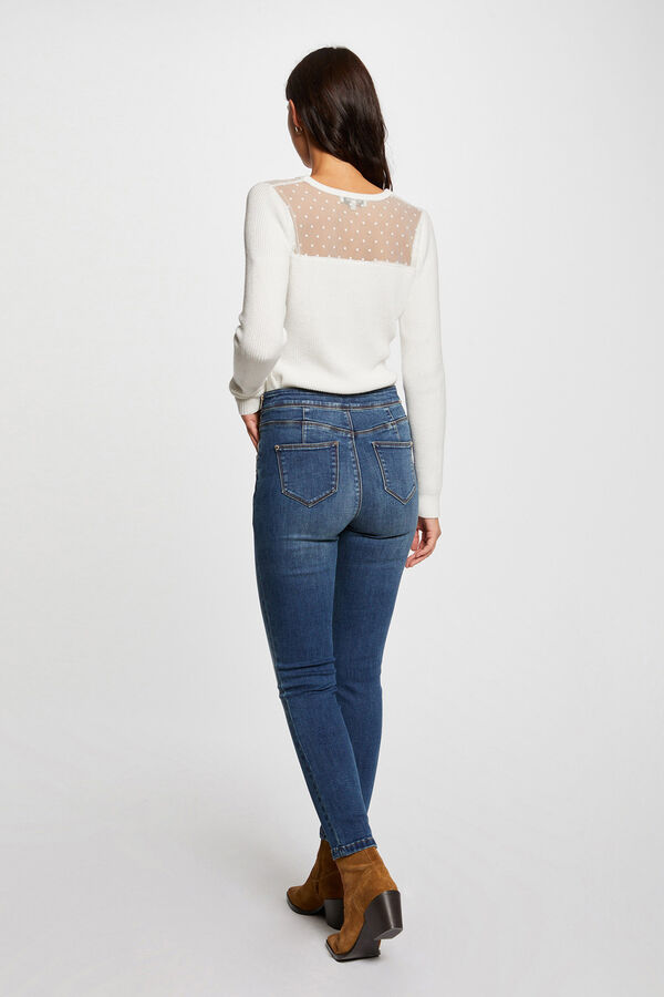 Cortefiel Short skinny jeans with buttons Blue