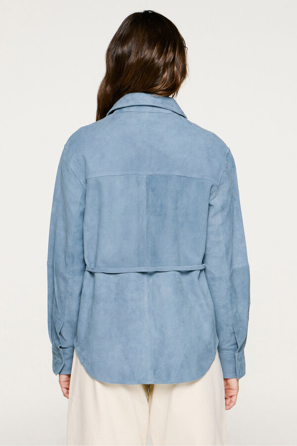 Selected Sobrecamisa 100% pele de cabra  Cinzento