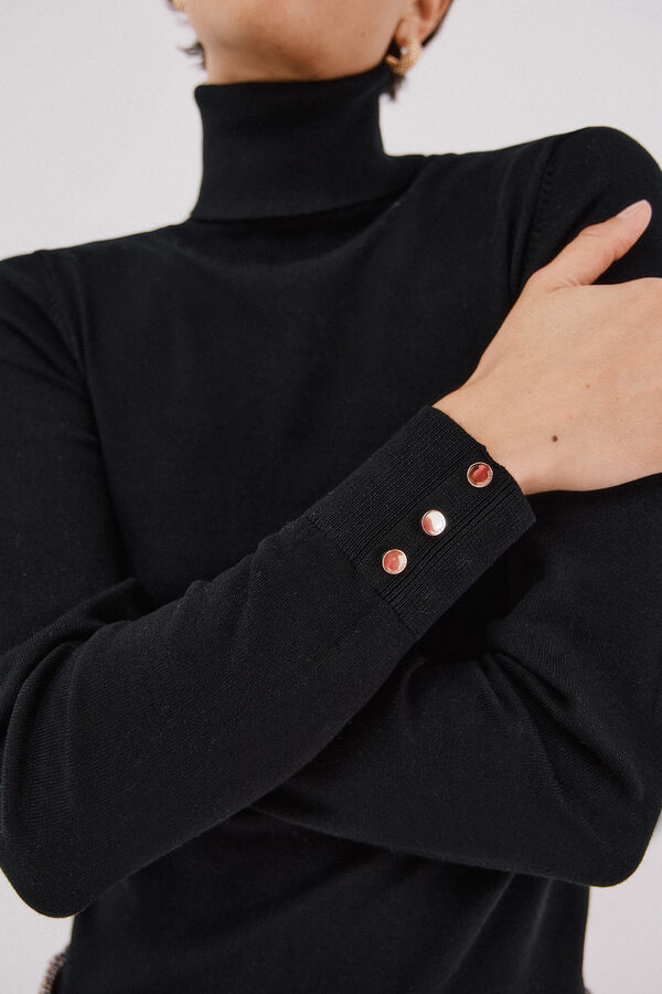 Cortefiel Short-sleeved jumper Black