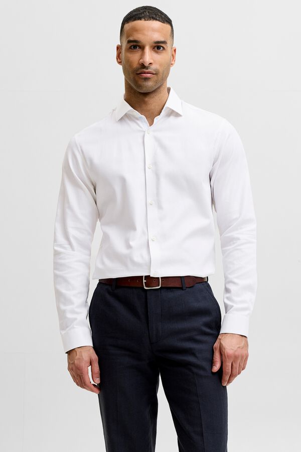 Jack & Jones Camisa dobby slim fit Branco