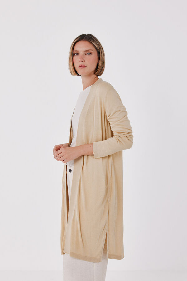 Cortefiel Fine knit jacket Nude