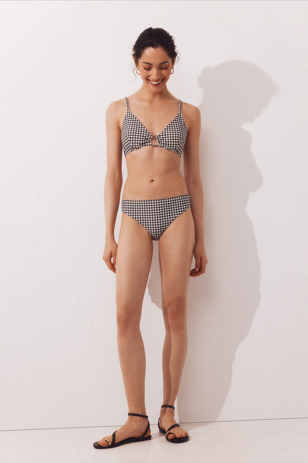 Cortefiel Classic coverage bikini bottoms Printed grey