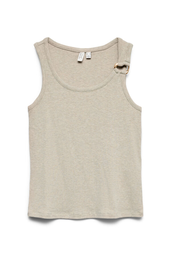 Vero Moda Top de al&ccedil;as com argola dourada Tostado