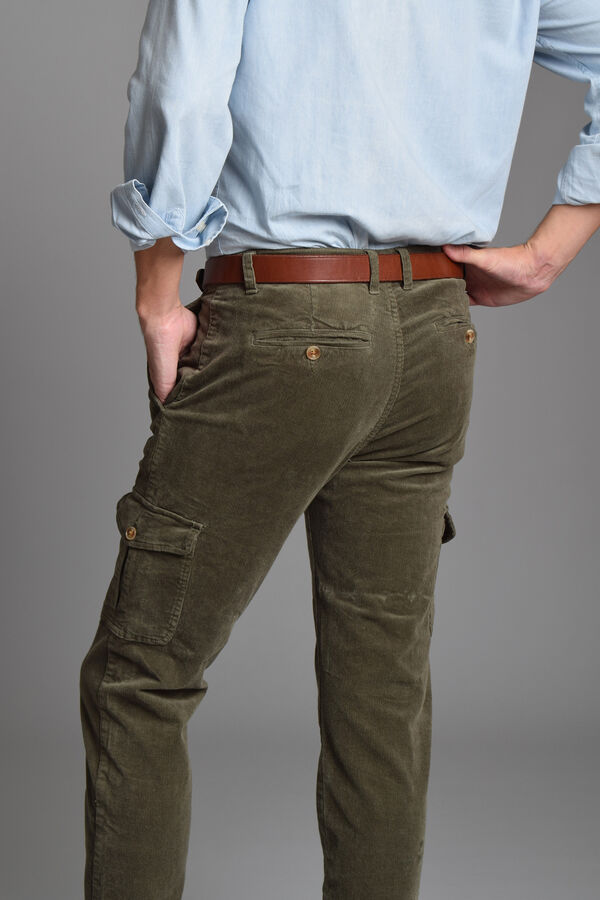 Cloking Calça cargo de veludo cotelê Verde