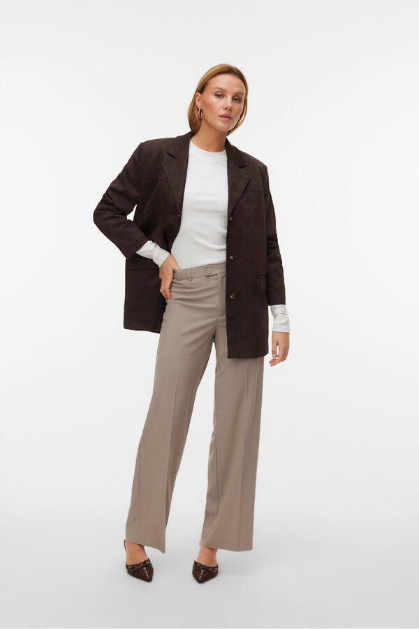 Vero Moda Cal&ccedil;a reta de alfaiataria Tostado