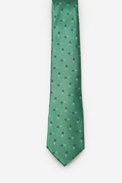 Cortefiel Flower motif tie Dark green