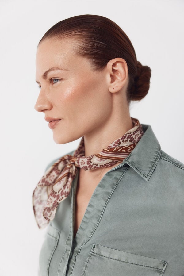 Cortefiel Camisa Vaquera Tencel Kaki