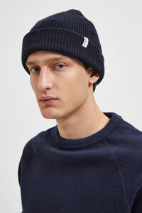 Cortefiel Light beanie hat in wool and cashmere Grey