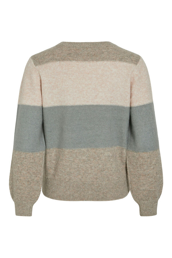 Cortefiel Striped jersey-knit jumper Nude