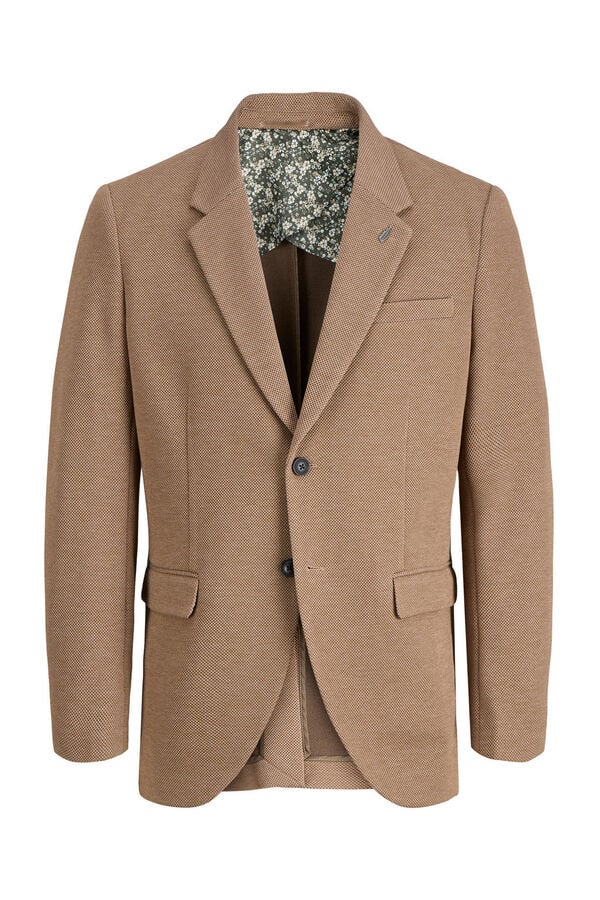 Jack & Jones Blazer de malha slim fit Castanho