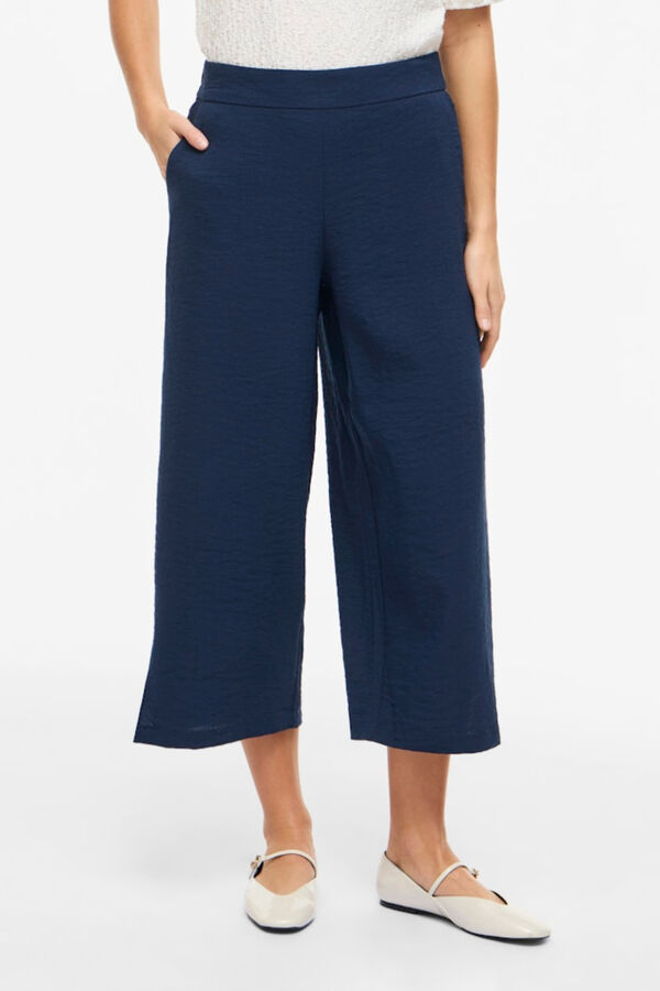 Vila Women's wide 7/8 trousers Navy