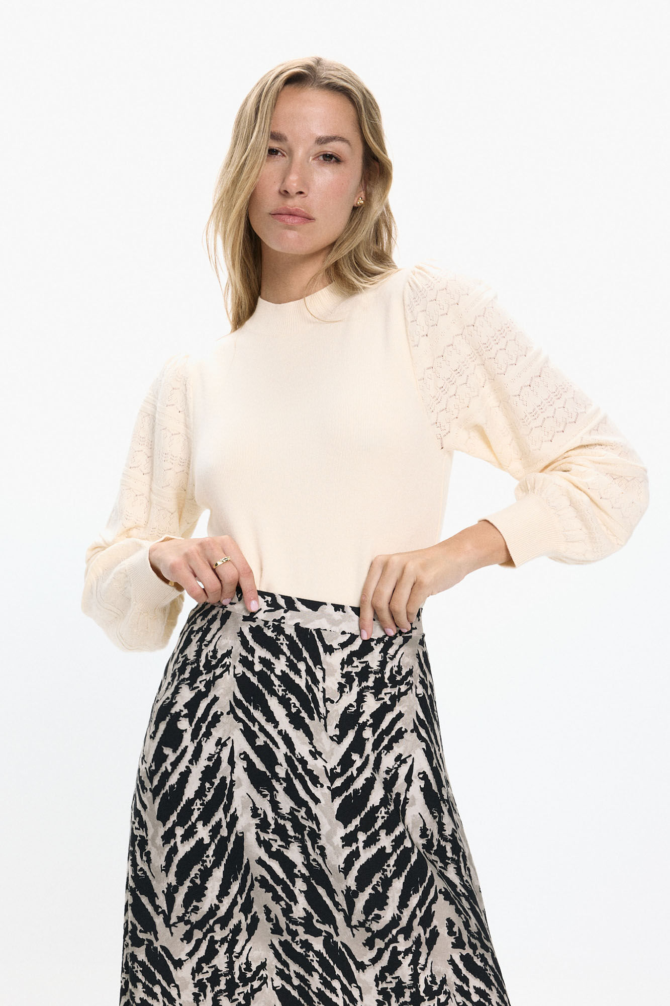 Vero Moda Camisola de manga com efeito de malha