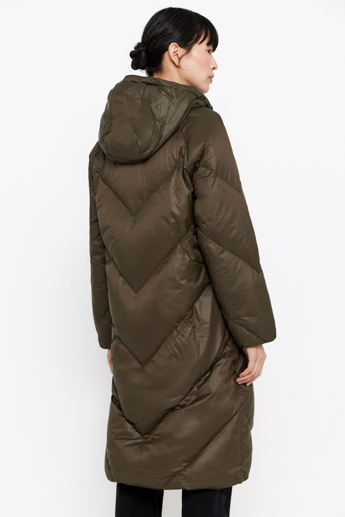 Saint tropez long cheap padded jacket with hood