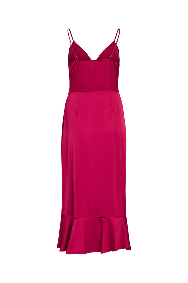 Vila Vestido midi acetinado de festa Subiu