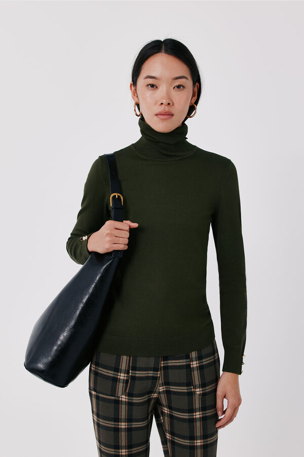 Cortefiel Roll neck jumper Kaki