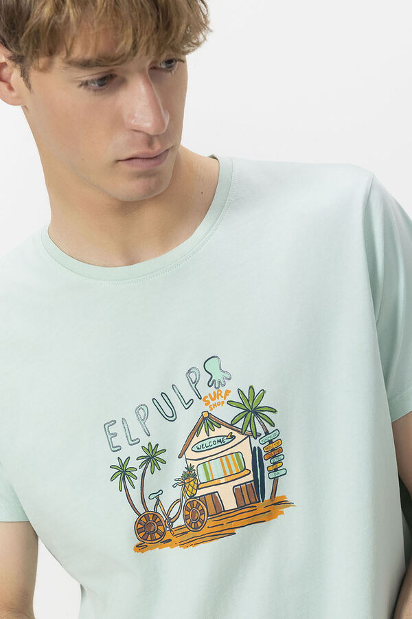 elPulpo Camiseta com estampado Beach House Azul