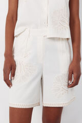 Cortefiel Embroidered bermuda shorts White