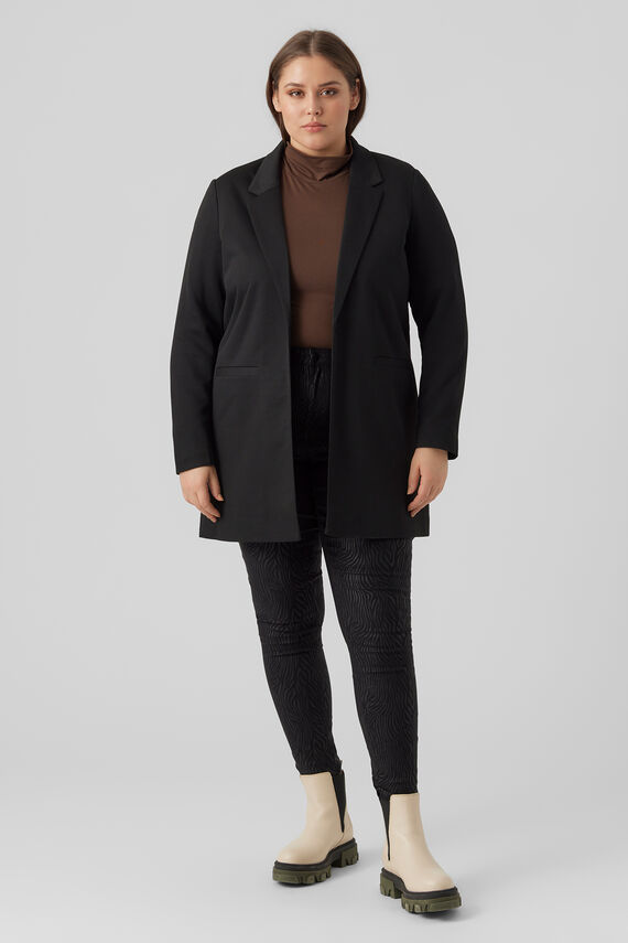 Blazer manga larga con bolsillos talla grande