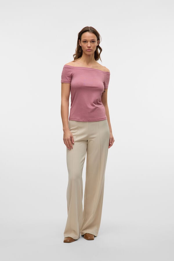 Vero Moda Calça social elástica Cinzento