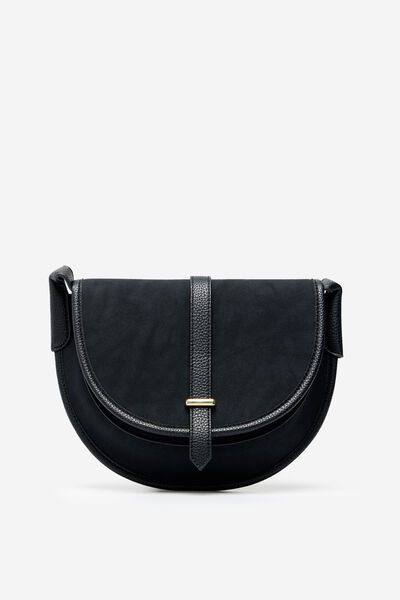 Cortefiel Basic flap flap bag Black