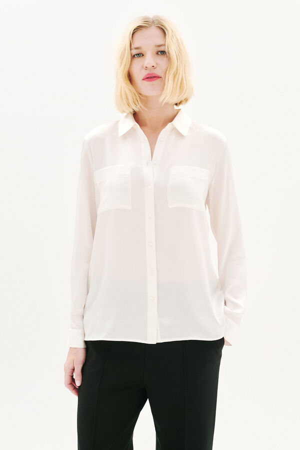 Caroll Camisa Jeanne B 100% seda Ecru
