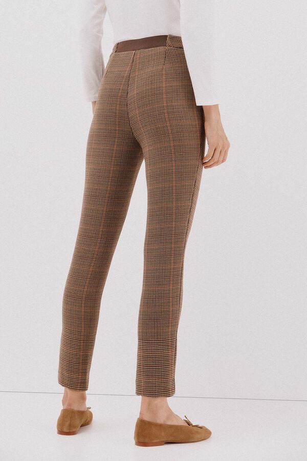 Cortefiel Calças elásticas confortáveis Castanho